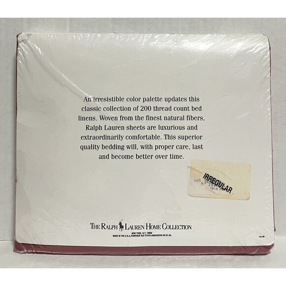 Ralph Lauren Twin Flat Sheet 100% Cotton 200 Thread No Iron Irregular Brick Red - Picture 2 of 5